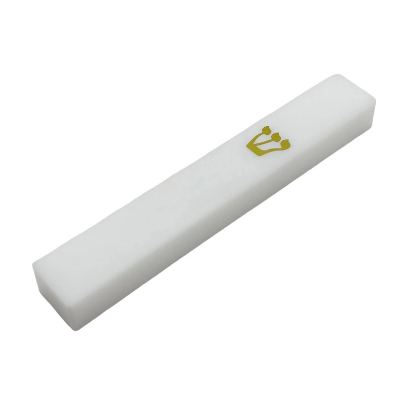 Customized Acrylic White Cover Mezuzah Case Jewish Decoration Family Blessing Hanukkah Gift