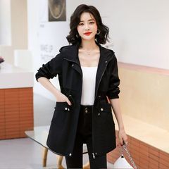 春秋季薄风衣女士中长款2025年新款外穿休闲洋气小个子大衣外套