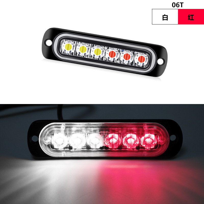 Lámpara lateral LED para automóviles y camiones Lámpara de parpadeo ultra delgada 6 luces Lámpara de advertencia Lámpara de señal