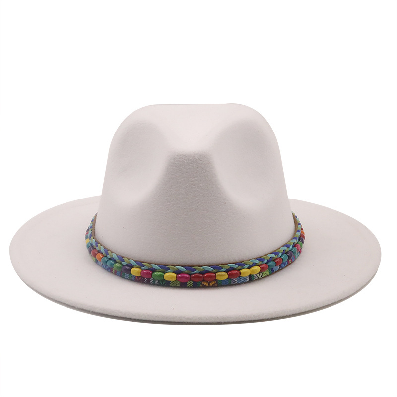 Retro Flat Big Brimmed Woolen Jazz Top Hat Wholesale Nihaojewelry display picture 8