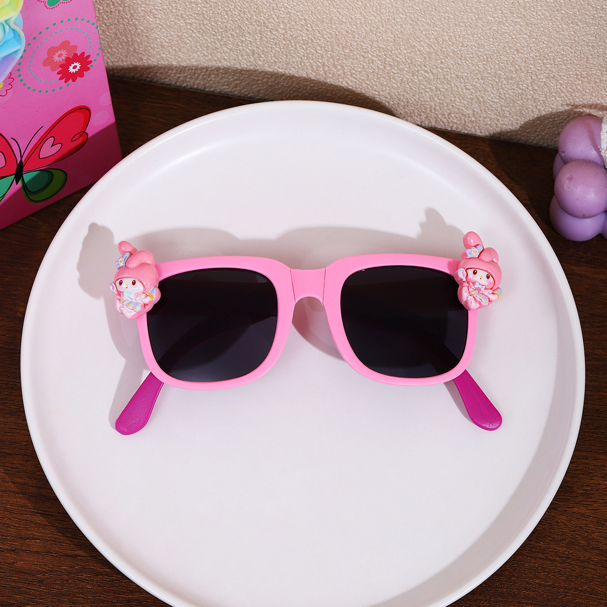 Gafas de sol plegables para niños Gafas de sol de dibujos animados lindos para niños y niñas Protector solar al aire libre Gafas de sol polarizadas que no dañan los oídos