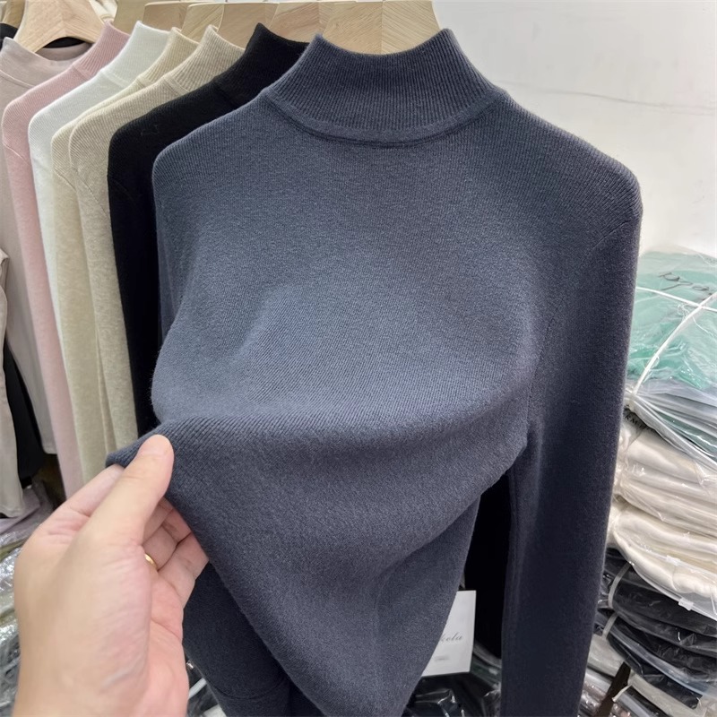 210g Weight Long Sleeve Sleeve Length Pullovers Placket Type Polyester Fabric Type Regular Top Length Sweater Tops Type Daily Occasion High Neck Neckline Slim Fit Type Stripe Pattern Winter, Autumn Season Women's Gender Elegant Style Wholesale Women's Elegant Stripe Long Sleeve Sweaters & Cardigans 12