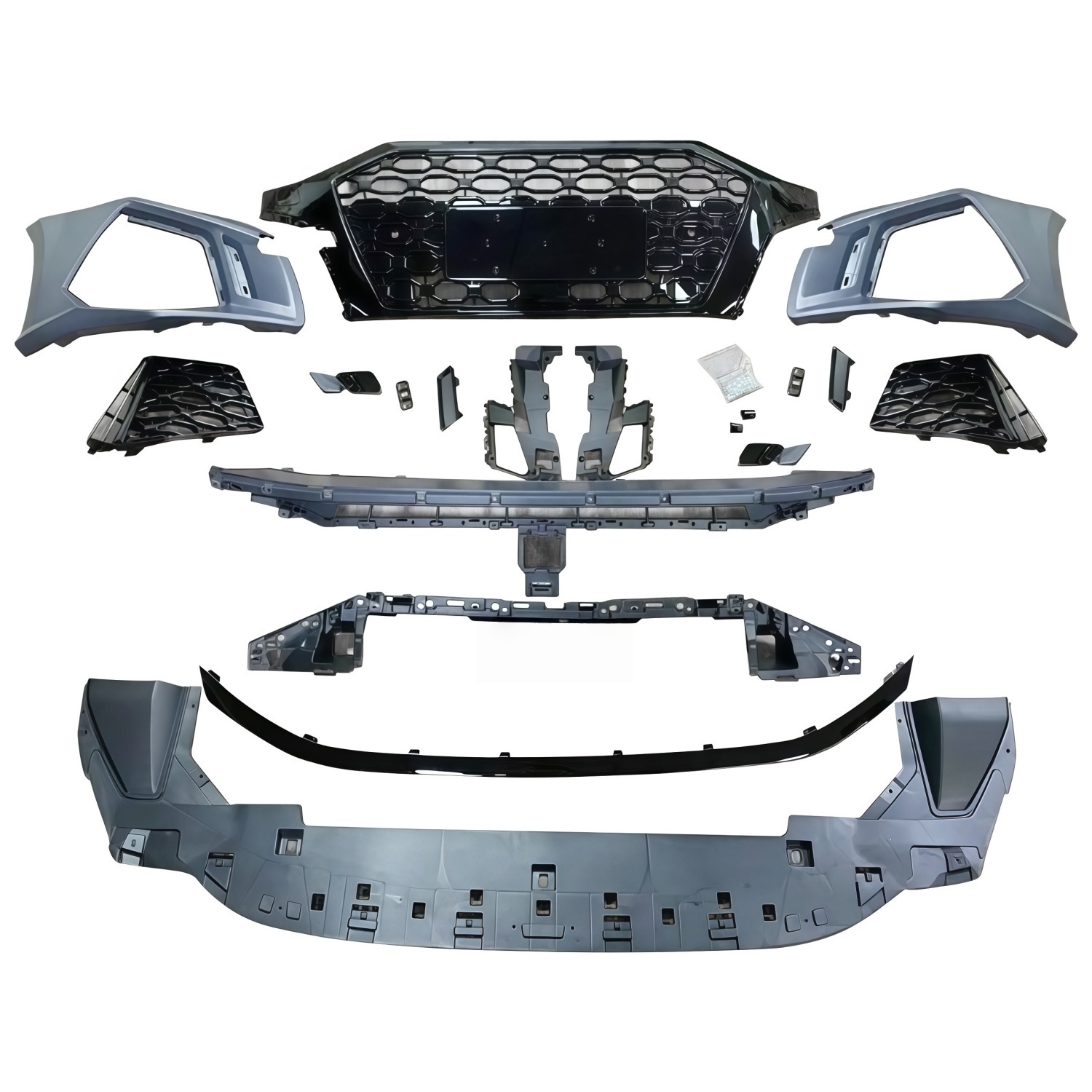 Suitable for Audi 21-24 A3 models, this includes an RS3 front bumper, grille, and front fascia for modification