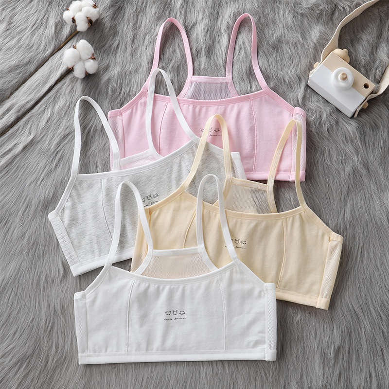 Girls' Intimates Development Period Primary School Students Summer Thin Junior High School Girls' Bra Kidsren's Anti-Bulge Vest