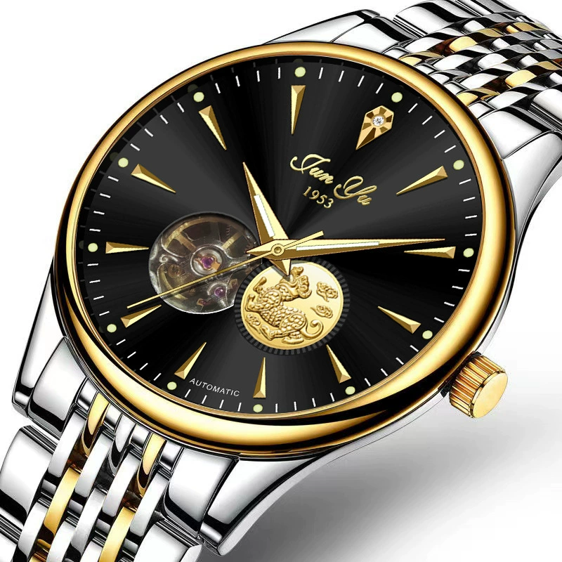 JUNYU Брендовые Часы Мужские автоматические механические часы водонепроницаемые с пряжкой-бабочкой мужские часы с турбийоном, подлинные товары