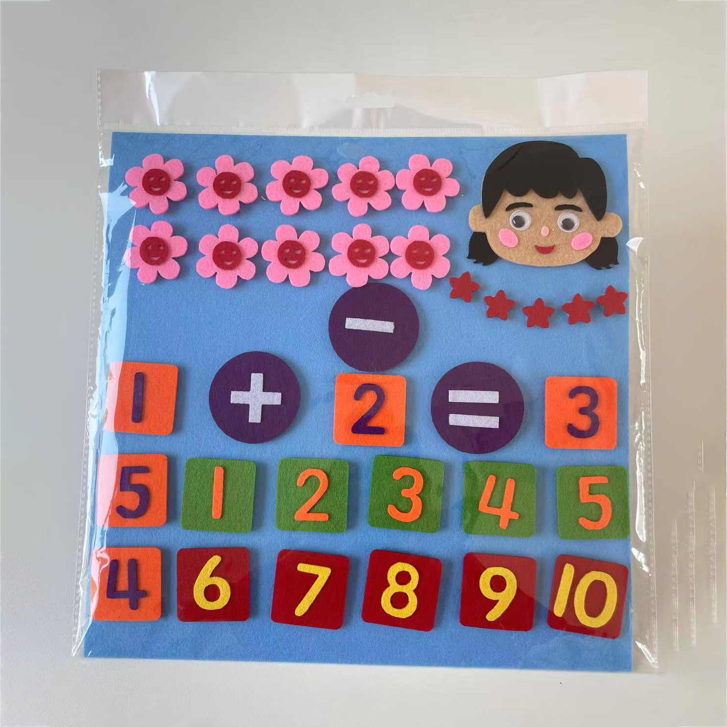 Juguetes de aprendizaje de adición y sustracción para niños DIY Felt manual Juguetes para bebés