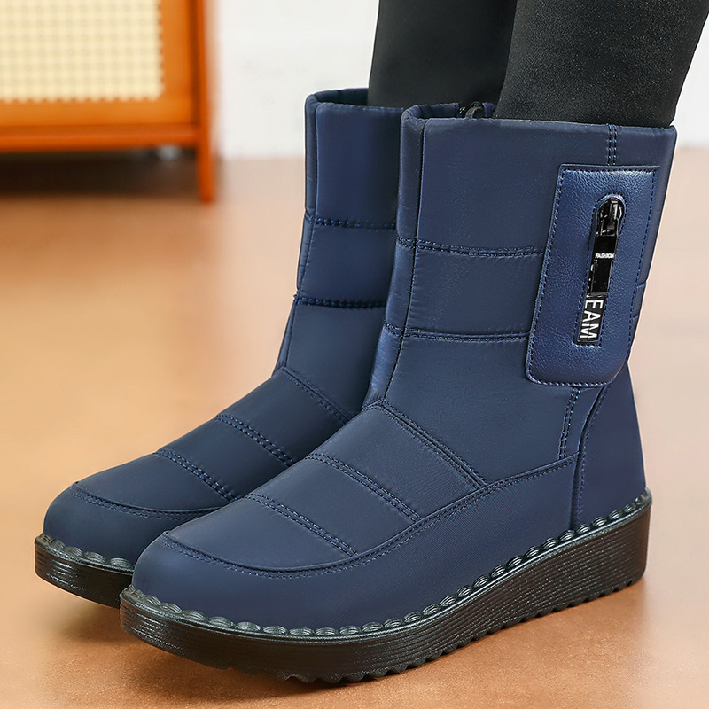 Zapatos de algodón de invierno de mujer al por mayor zapatos de algodón transfronterizos al aire libre calentamiento botas de nieve de poliuretano botas gruesas de lana