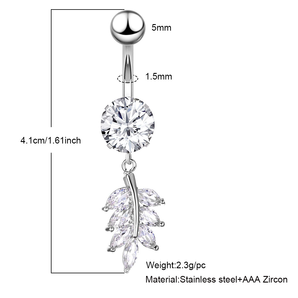 Streetwear Owl Crown Butterfly Stainless Steel Plating Inlay Zircon Belly Ring display picture 5