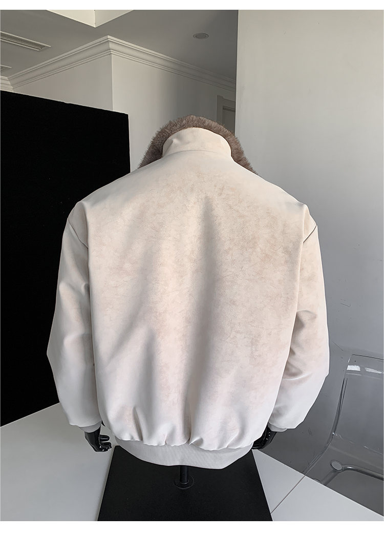 Winter New Men's Two-color Mink PU Leather Cotton-padded Coat Old Money Wind Thickened Winter Coat Men's Trendy Brand_viptrois.com