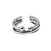 Tide, retro fashionable ring with pigtail, simple and elegant design, silver 925 sample