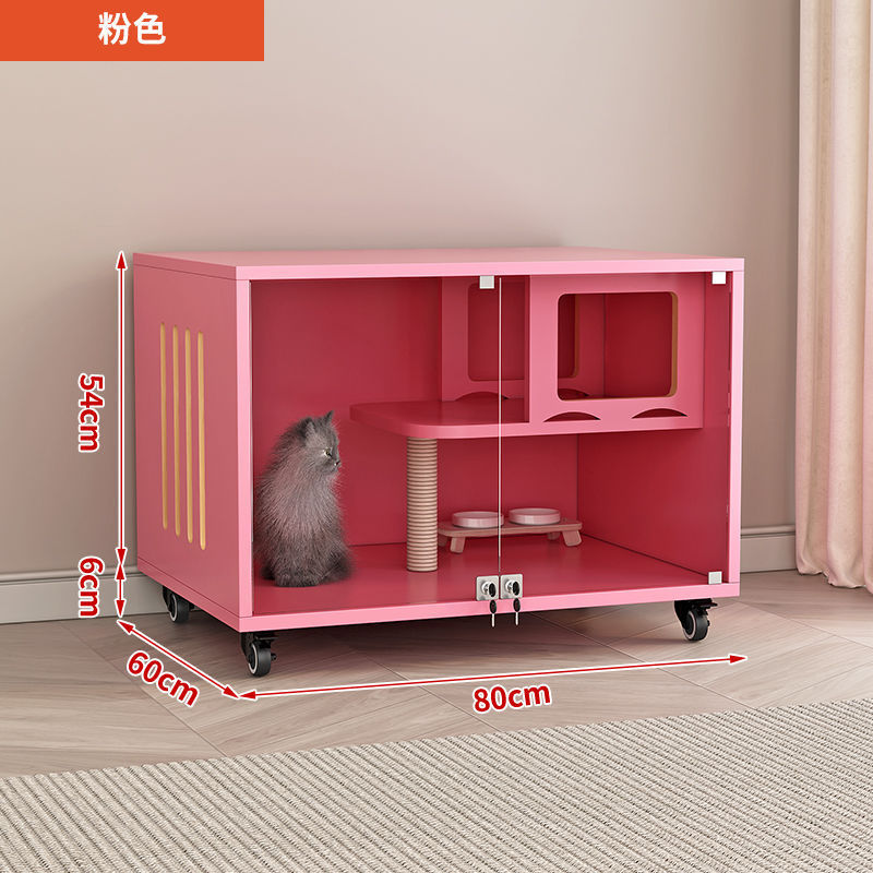 实木多层猫别墅猫笼子生态板超大猫窝猫柜单层透明豪华猫窝猫柜子|undefined