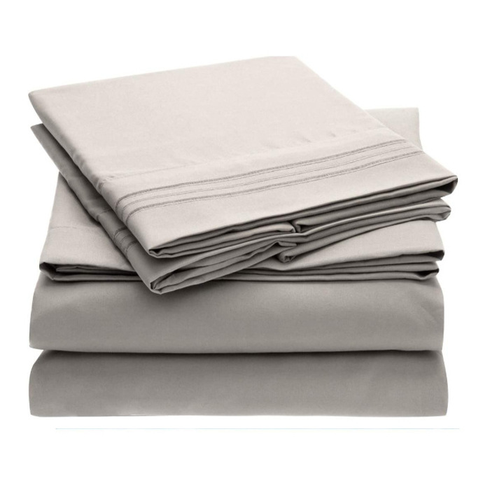 Amazon AliExpress Venta caliente otoño e invierno nuevo conjunto de cuatro piezas bordado color sólido ropa de cama