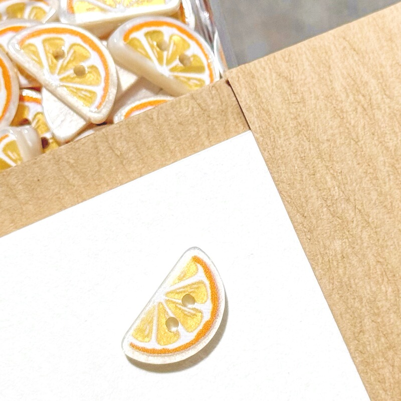 Orange Lemon Button Sweater Cardigan DIY Handmade Sticky Drawing Board Hole Shoe Mobile Phone Chain Decoration Accessories Button