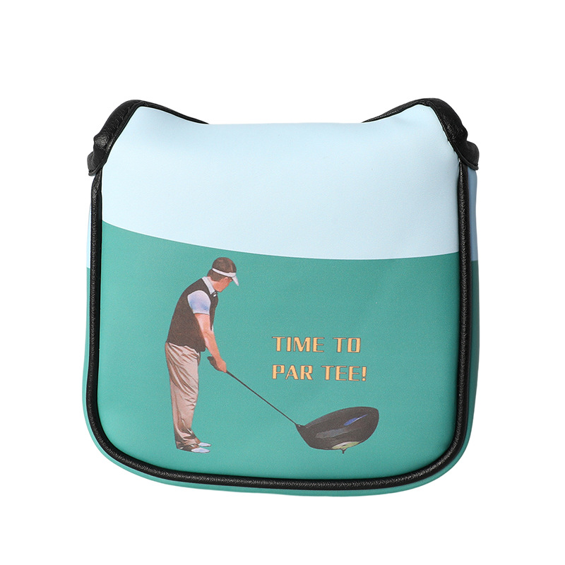 Comercio exterior Golf putter cubierta de dibujos animados impreso PU cuero cuadrado Club cubierta protectora transfronteriza al por mayor