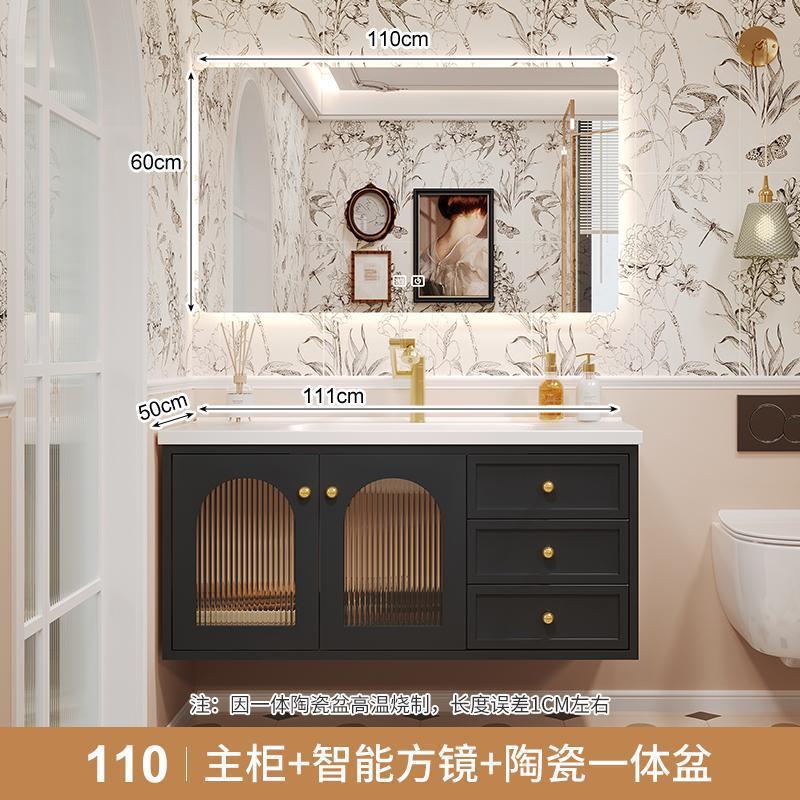 110 espejo cuadrado negro retroiluminado con accesorio de grifo