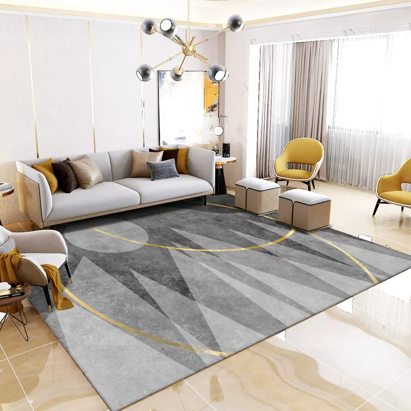 北欧风家用室内吸水防滑毯可坐可卧水晶绒地毯全铺客厅沙发茶几毯