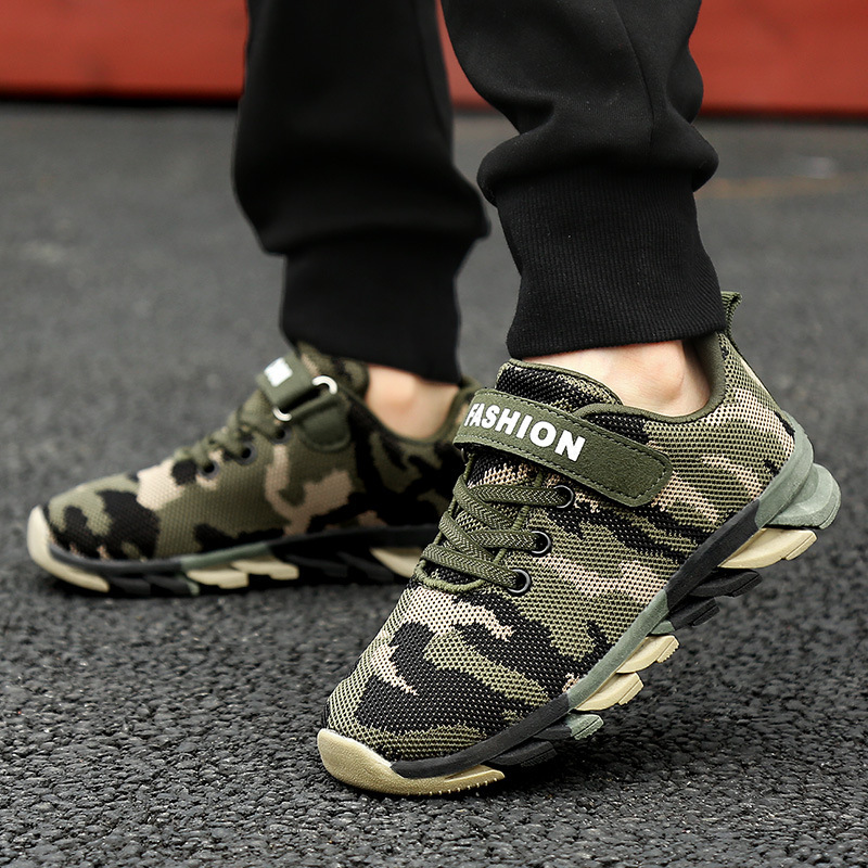 Children's Military Training Shoes Boys Summer Camp Boys' Camouflage Shoes 2025 Spring and Summer Training sneaker Boys' Shoes