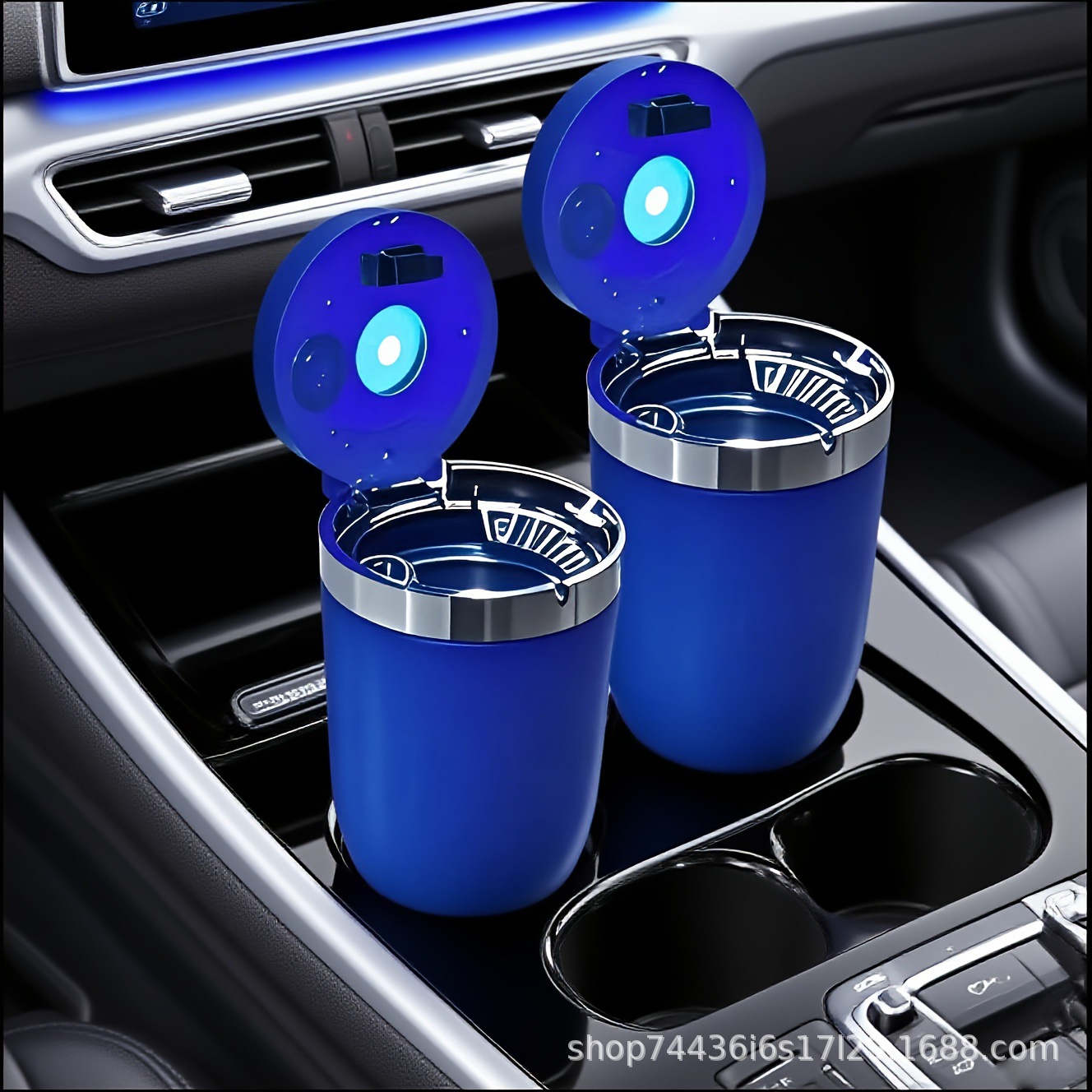 Car Ashtray with Automatic Smoke Extinguishing When the Lid Is Opened, High-End Anti-Fly Ash Car Anti-Falling Artifact, Car Interior Supplies
