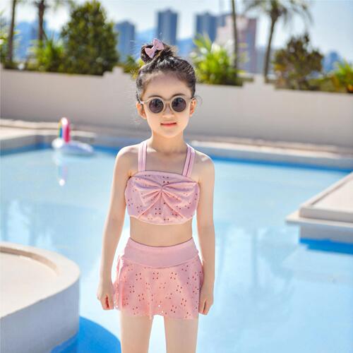 Children's swimwear hot spring new sweet and fresh little kid one-piece skirt-style swimming set two-piece swimsuit