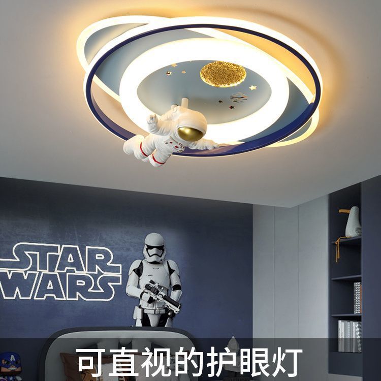 2025Ins Kidsren's Room Girl's Bedroom Lamp Personalized Astronaut Astronaut Ceiling Lamp Kidsren's Room Ceiling Lamp