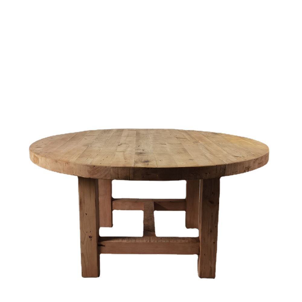 松木四腿圆面餐桌中式简约  适用于小户型餐桌