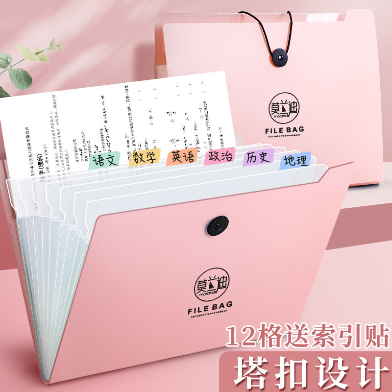 Bolsas de órgano personalizadas A4 bolsas de papel de prueba de gran capacidad multicapa de archivos de archivo carpeta de órgano de plástico transparente