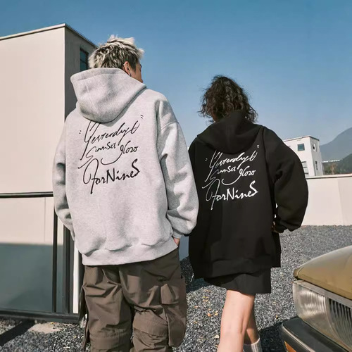 Heavy-duty zipper high street hoodie for men and women, trendy brand, hooded sweater, couple's clothing, autumn and winter, American-style coat