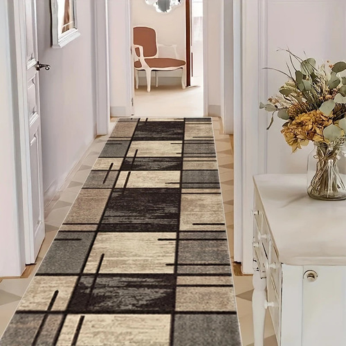 TEMU European simple home porch entrance corridor floor mat crystal velvet easy-to-care carpet