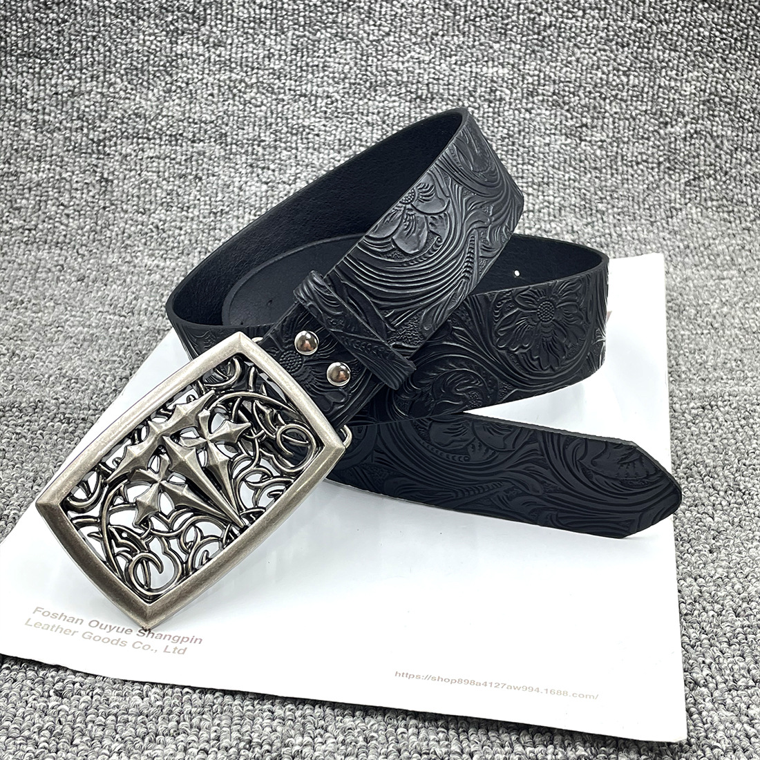 [embossed] no. 1 belt / 110cm total length 3.8cm width