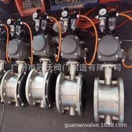 D641X-16P D641X-10P不锈钢气动法兰蝶阀 304 316L气动法兰蝶阀