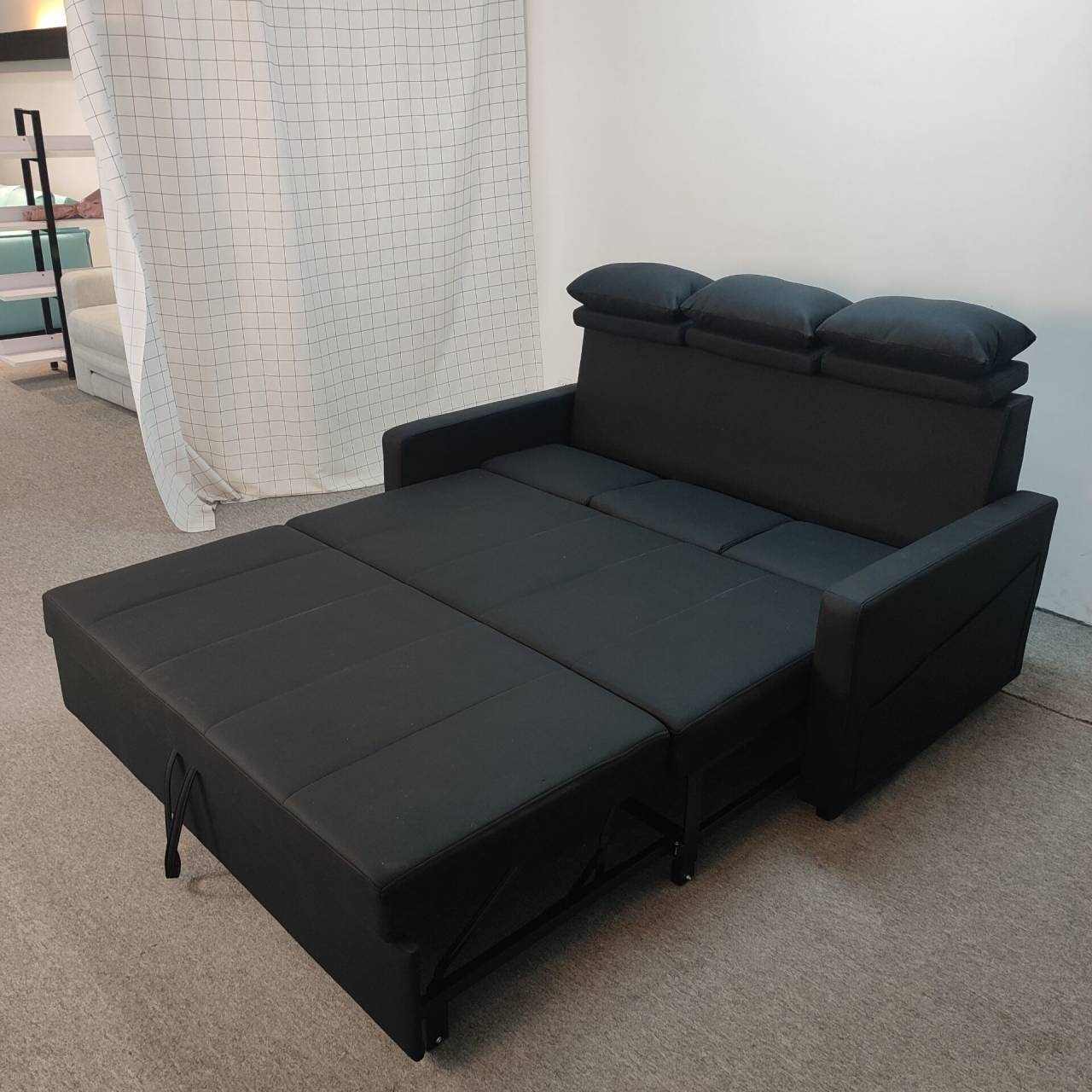 Sofá cama de tela multifuncional empujando y tirando tecnología de doble propósito, sofá cama plegable de látex para hoteles pequeños