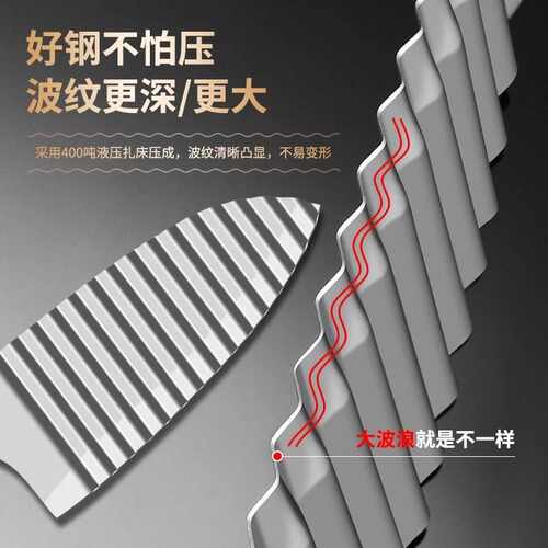Wholesale foreign trade wave knife, wolf tooth potato knife, vegetable cutting artifact, potato chip slicer, kitchen knife, one piece drop shipping