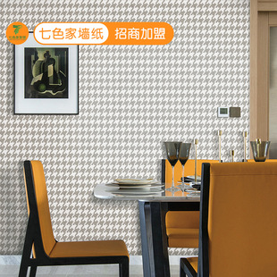 Fashion houndstooth wallpaper non-woven modern simple guest restaurant wallpaper handicraft decorative stickers ins style