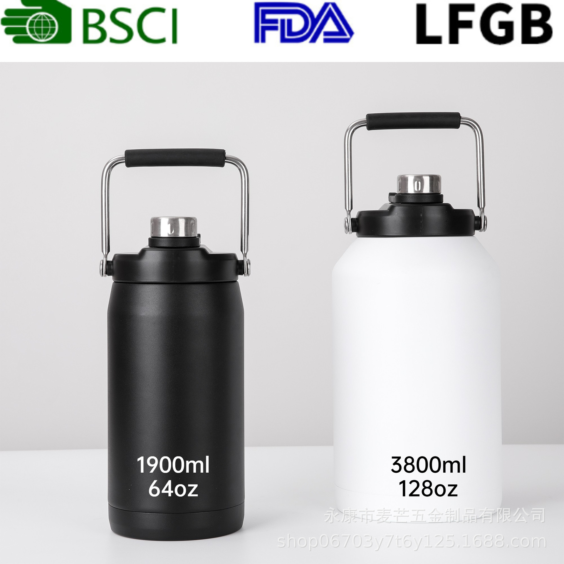 Japan Amazon Half Gallon Large Capacity Portable Sports Kettle 304 Stainless Steel Insulated Cold Ice Bucket