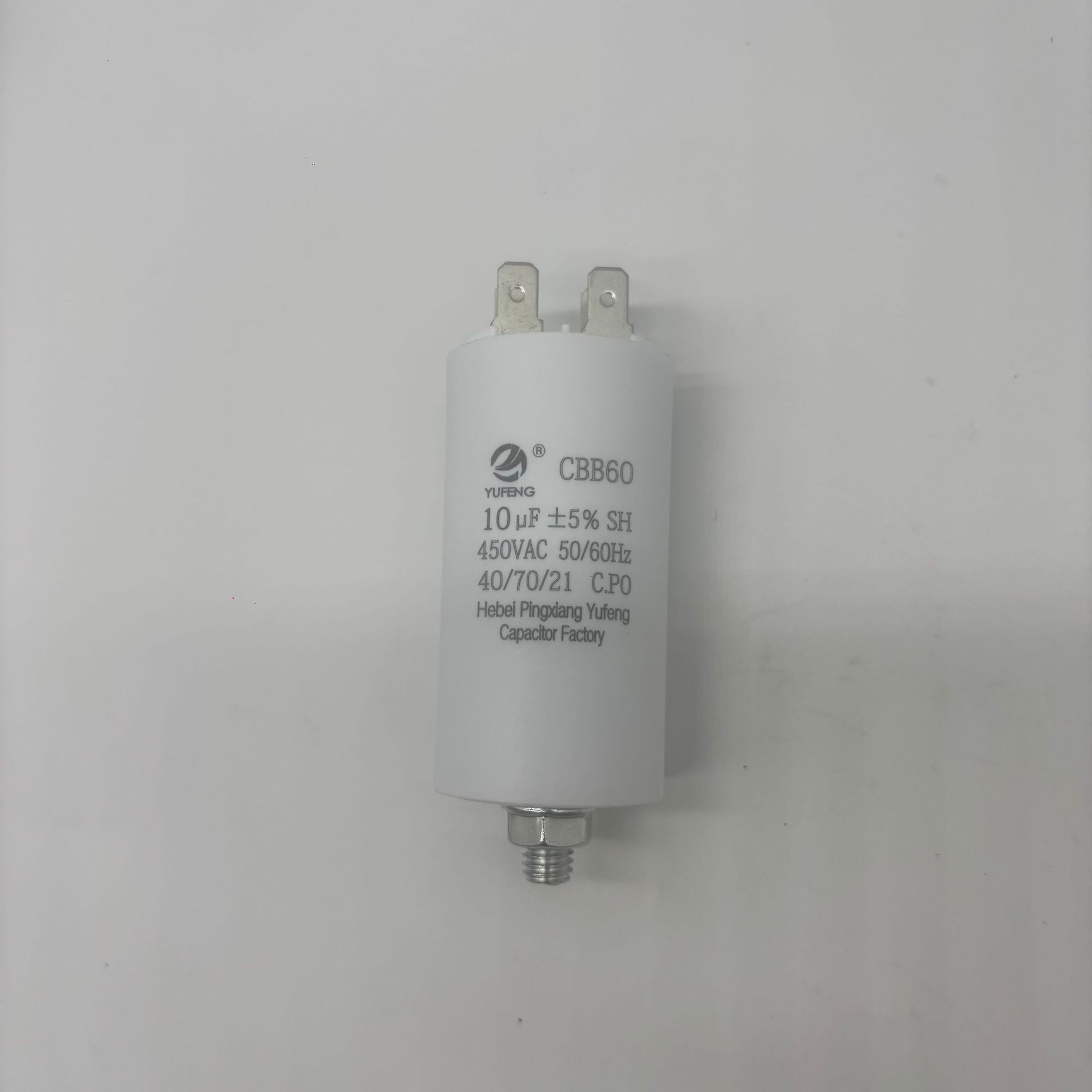 Condensador especial para bomba de agua con motor de tornillo en la parte inferior de la carcasa plástica de película metálica con condensador de doble inserción