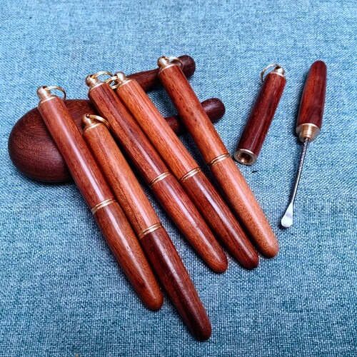 Portable ear digging artifact rosewood ear fungus spoon household earwax cleaning spoon solid wood ear picking tool