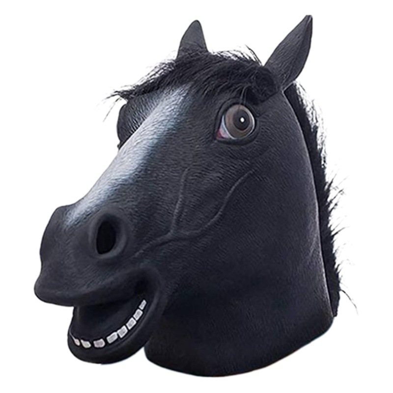 馬の頭のマスクの犬の馬の君の動物の頭のカバーのコスプレのユニコーンのマスクの黒馬の魚の頭の悪辣な道具のゴム