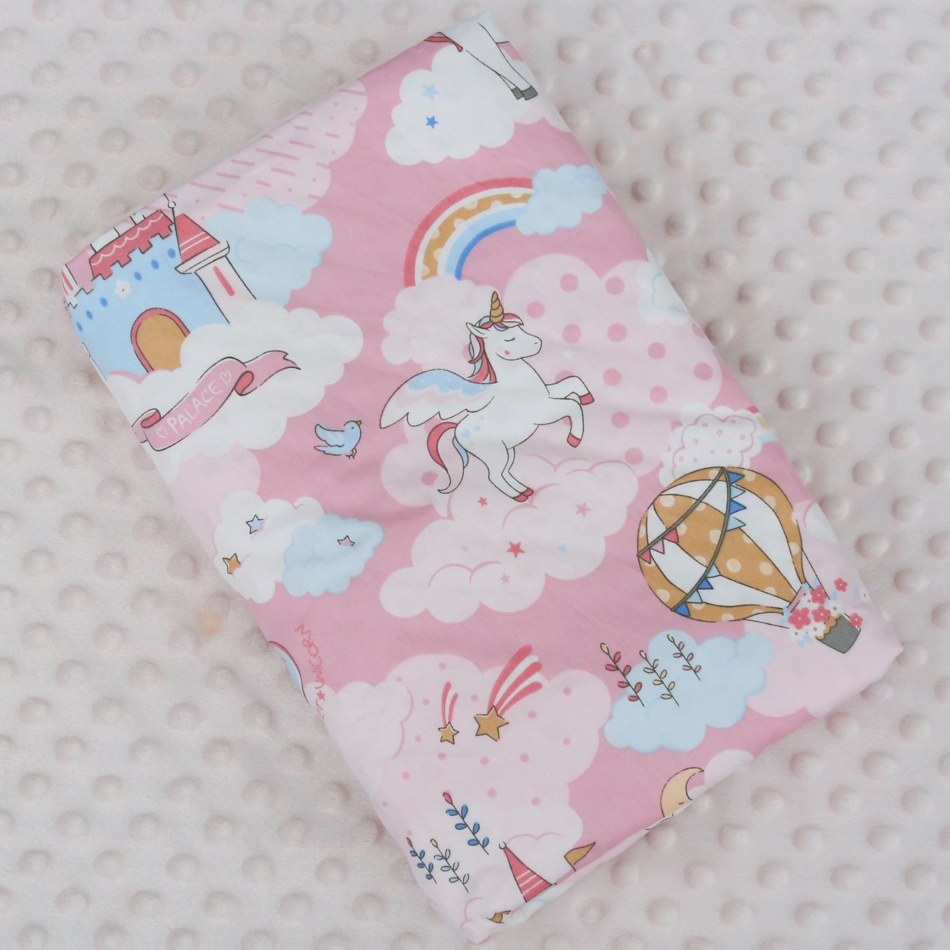 Algodón para niños Four Seasons Beanie manta de felpa calmante ropa de abrigo Beanie manta de primavera y otoño de doble capa cubierta de bebé edredón de felpa corta