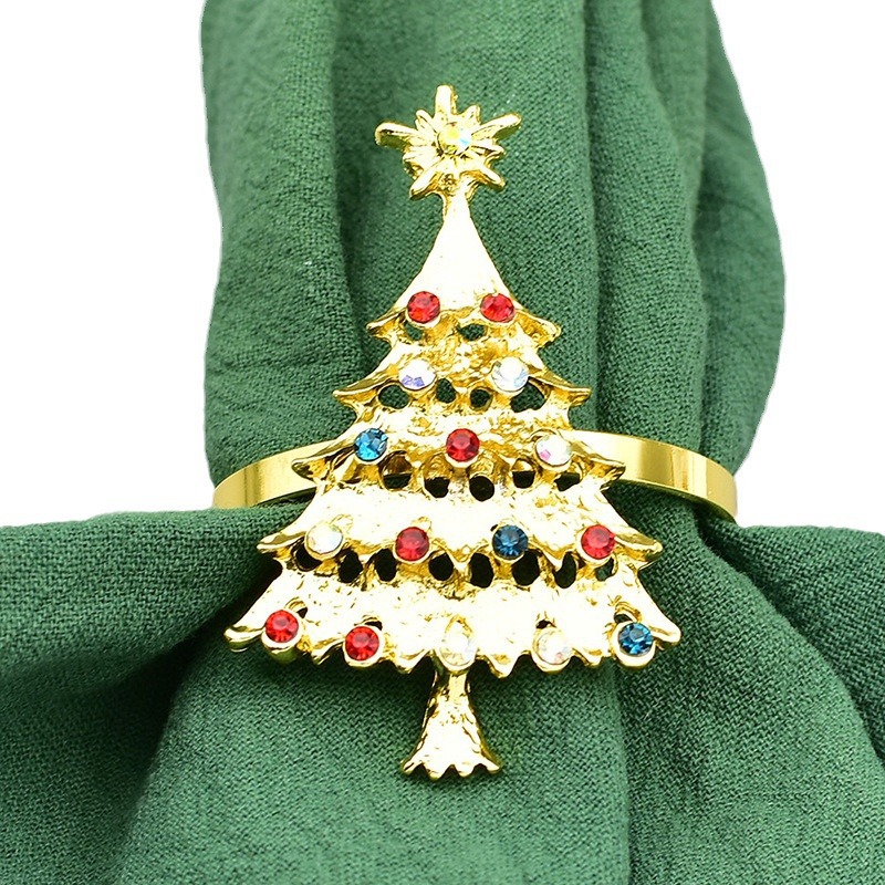 001 Spot Hotel Banquet Mesa Servilleta de hierba de dos hojas Anillo de servilleta Botón de servilleta Anillo de servilleta Boda Navidad