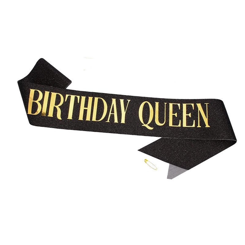 Диадема-ободок набор с кристаллами и лентой "Birthday Queen", комфортная подарочная принадлежность