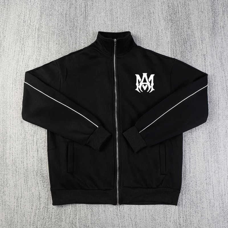 New AMIRI Alphabet Print Collar Jacket Cardigan Jacket Men and Women Couple's Sports Casual fleece-lined Trousers New AMIRI Alphabet Print Collar Jacket Cardigan Jacket Men and Women Couple's Sports Casual fleece-lined Trousers