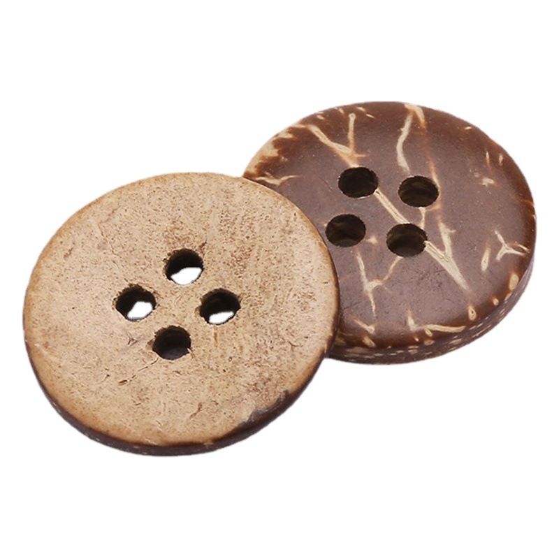 Spot Wholesale natural coconut buckle coconut shell buckle two eyes four eyes button children's clothes decorative handmade DIY button