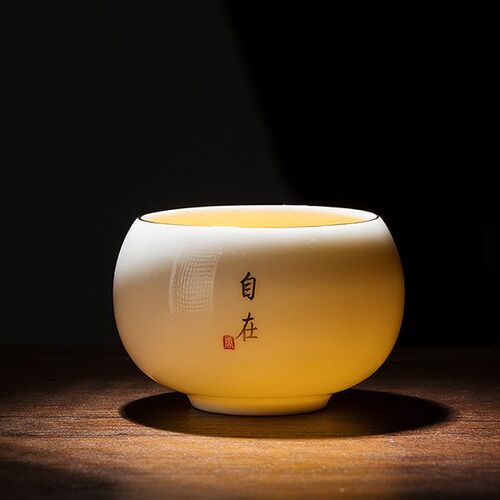 Dehua mutton-fat jade white porcelain tea cup, personal special hand-painted master cup, high-end ceramic household single cup tea cup