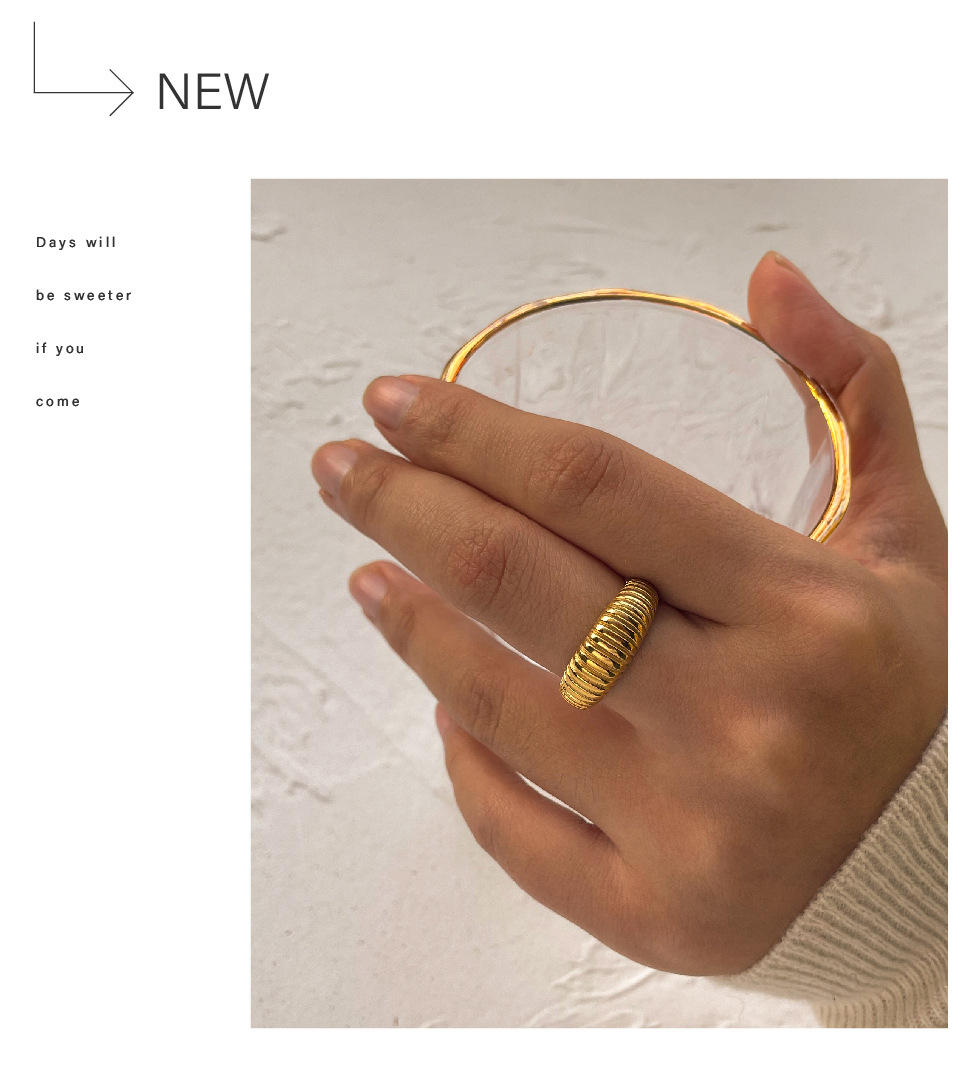 Retro Geometric Stainless Steel Plating Rings