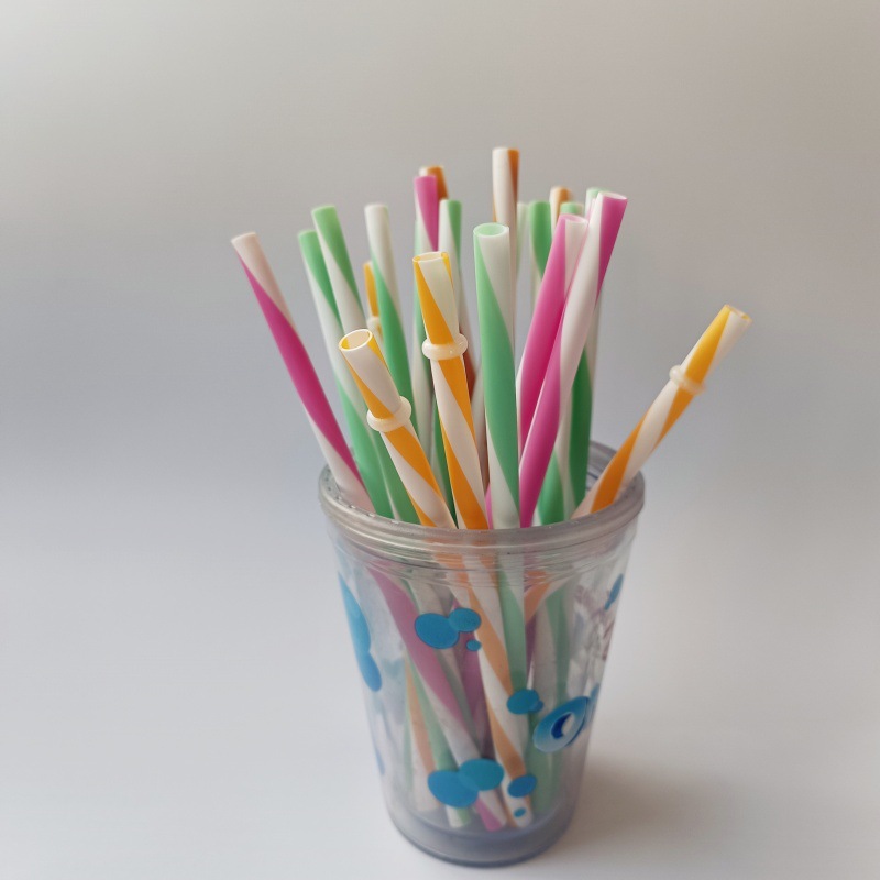 供应PETG吸管硅胶吸管防尘盖子彩色艺术PCTG吸管单支包装