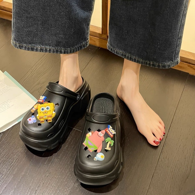 卡通厚底洞洞鞋女夏外穿新款室内夏季女款踩屎感防滑防臭凉拖鞋女|undefined