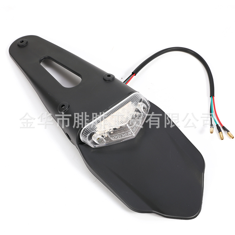 Off-Road Motorcycle Modified Rear Fender Tail Light Universal Led Triangle Brake Tail Light License Plate Warning Light Accessories