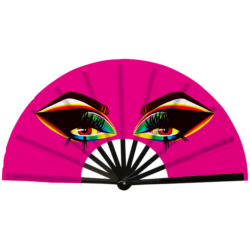 Abanico Plegable de Kung Fu de Plástico, Colorido, para Conciertos y Fiestas