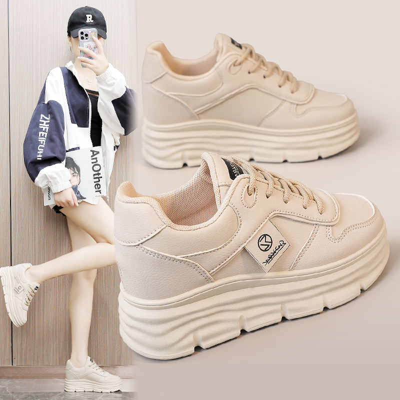 Solid color wear-resistant universal breathable white sneakers for…