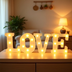 led small size English letter Light Digital modeling light Valentine's Day confession decorative light wedding letter Light Night Light